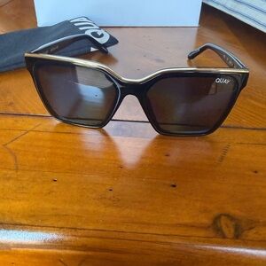 Quay Australia Level Up Sunglasses with Gold Trim